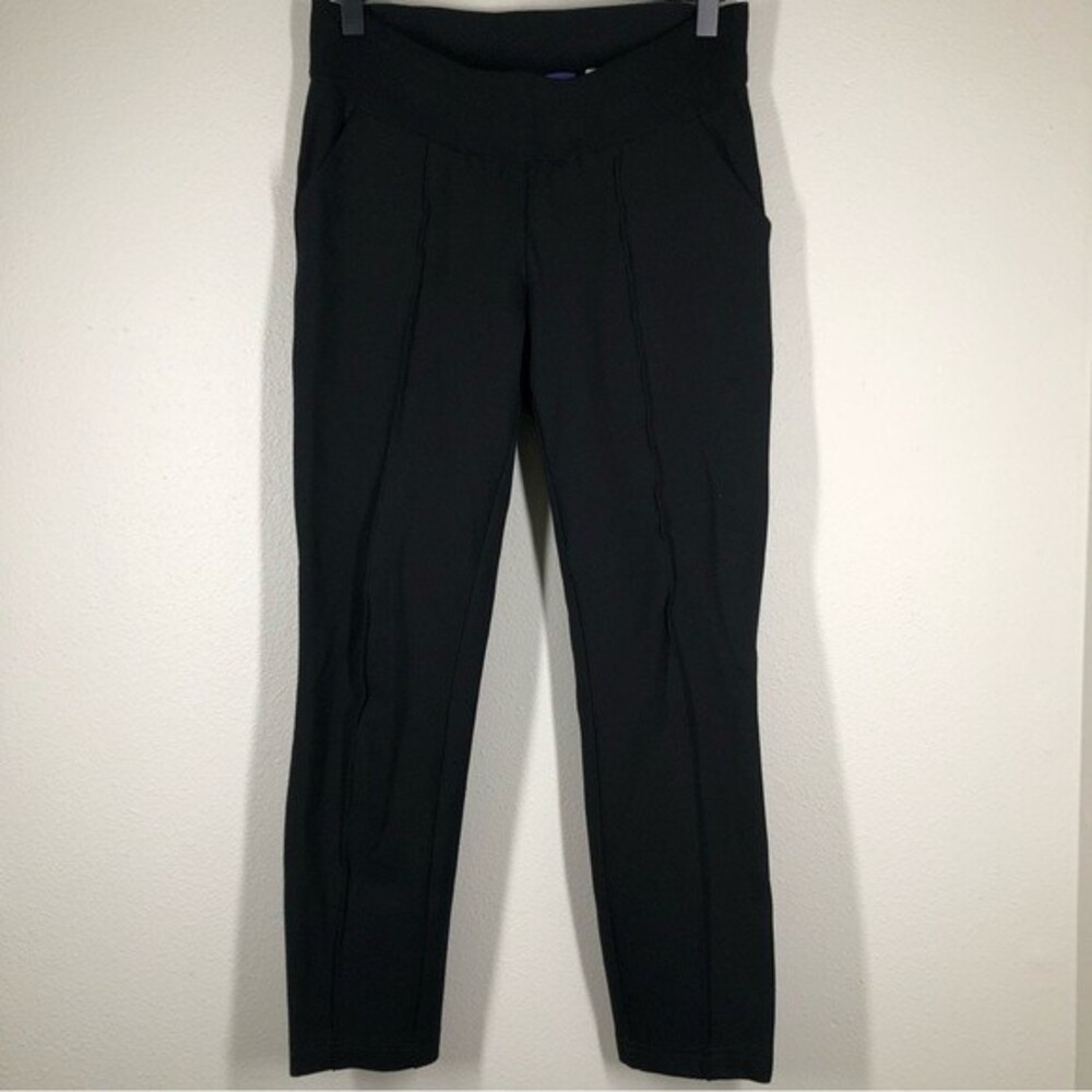 Seraphine Maternity Tailored Black Maternity Pants Ponte Trousers Seam Front 2